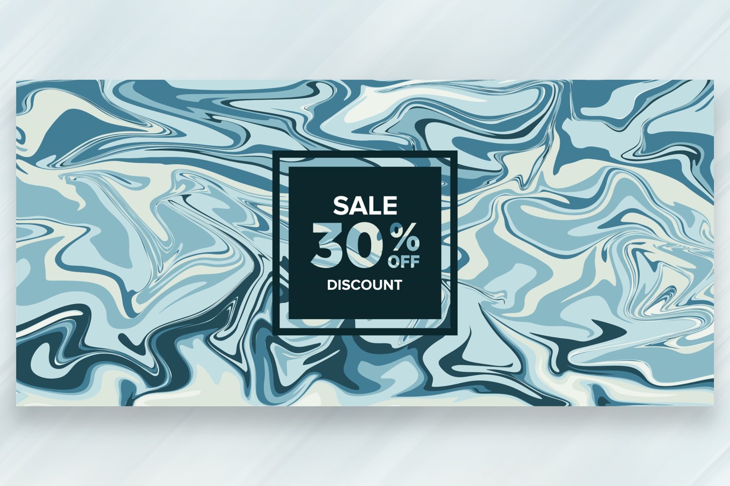 Sale Banner on Marble Teal Background