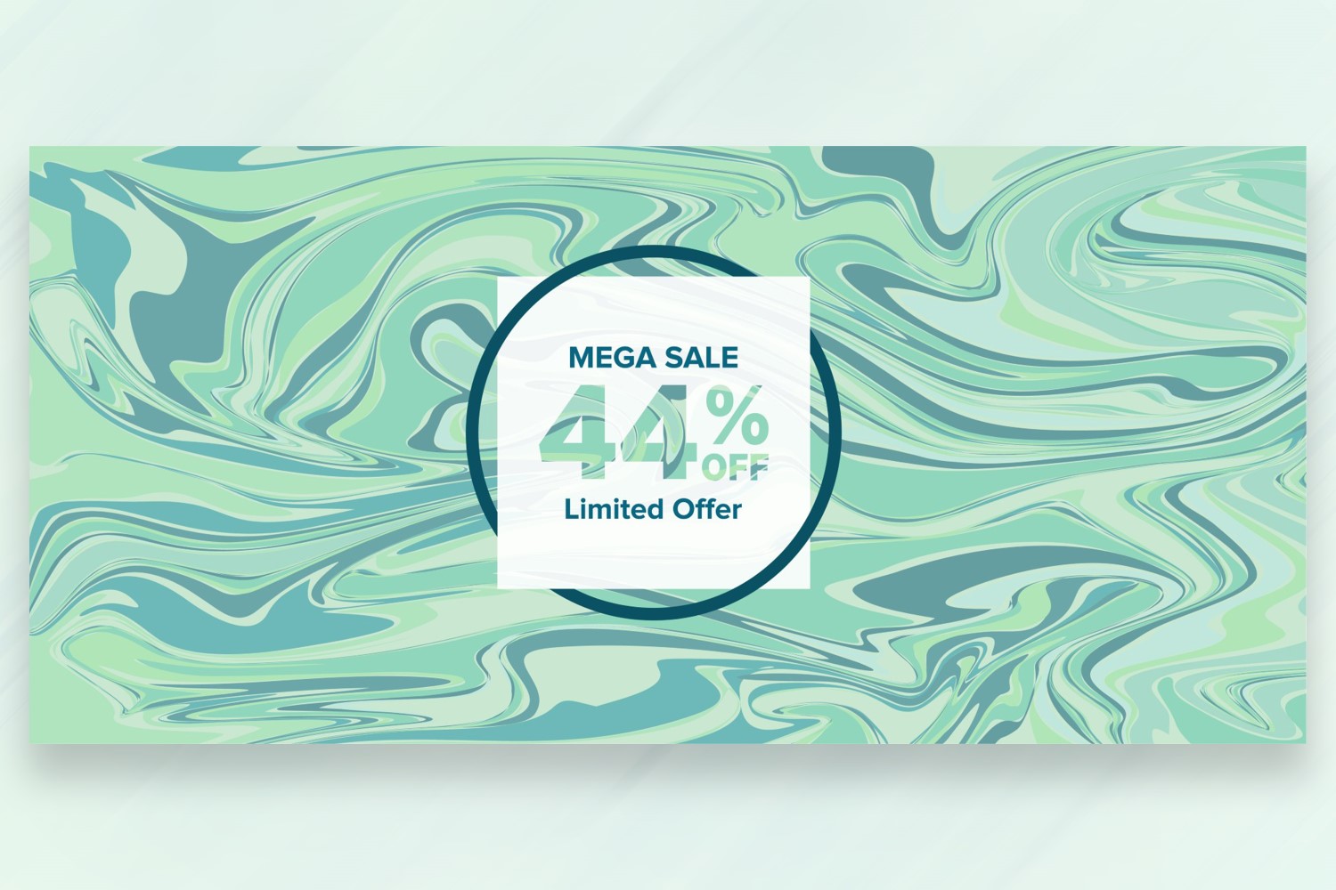 Sale Banner on Marble Seafoam Background