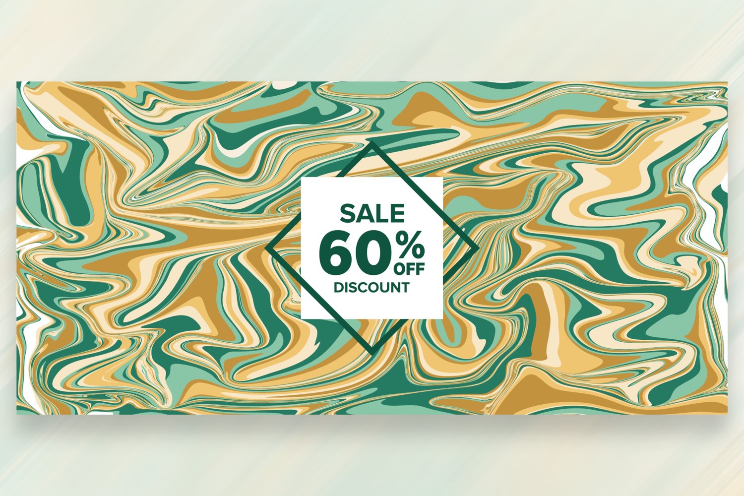 Sale Banner on Marble Copper Background