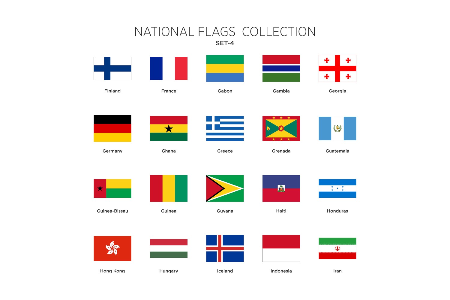 National Flags Set Vol - 4 Illustration