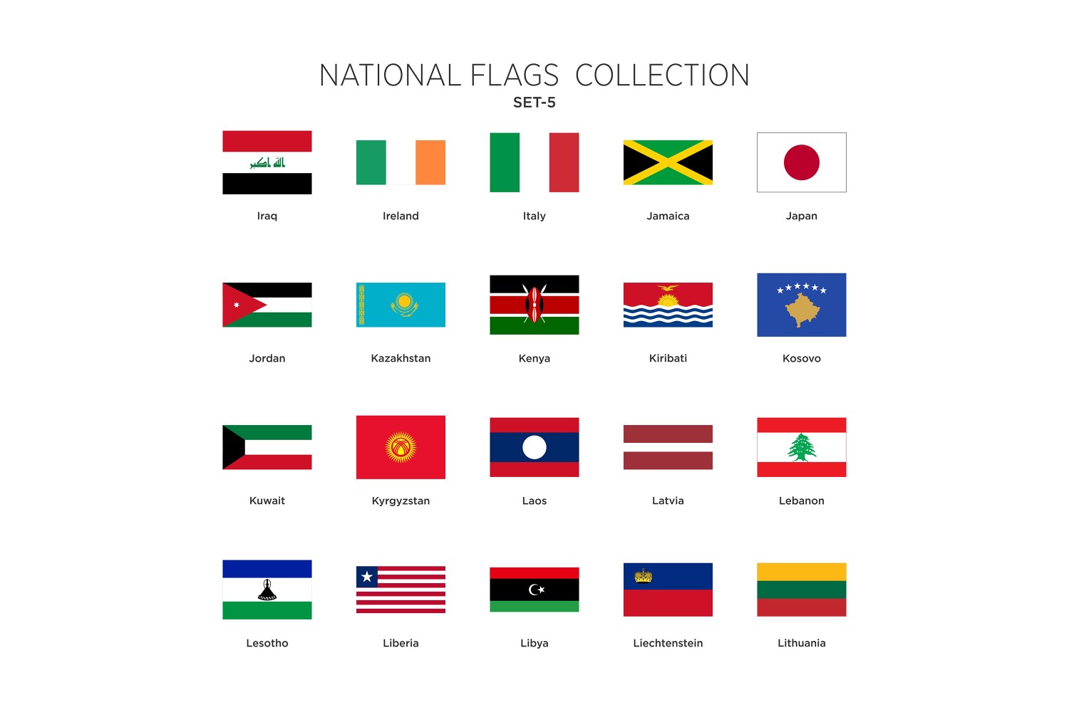 National Flags Set Vol - 5 Illustration