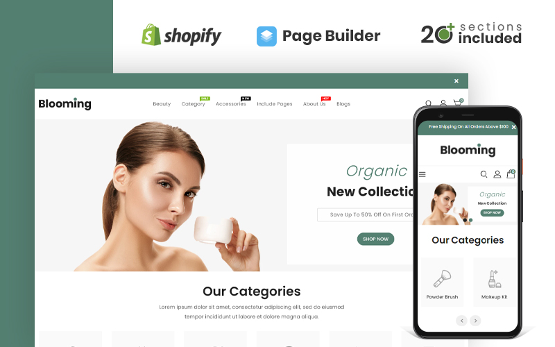 Blooming Cosmetics Store Shopify Theme