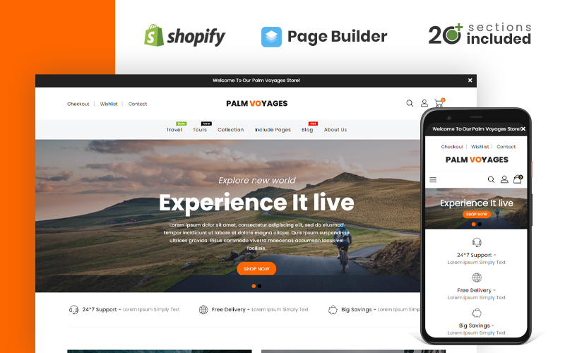 Palm Voyages Travel Store Shopify Theme
