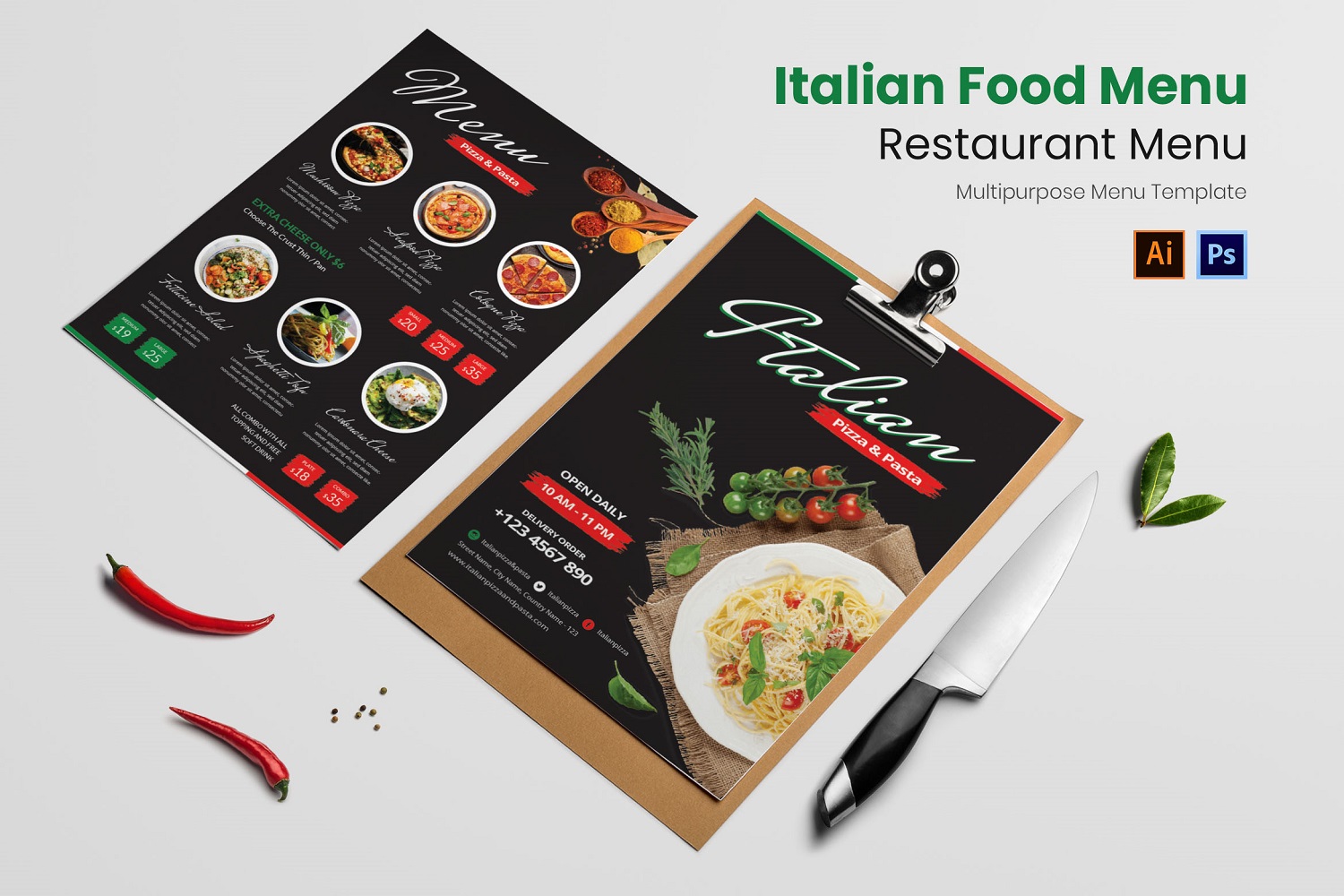 Italian Food Restaurant Menu