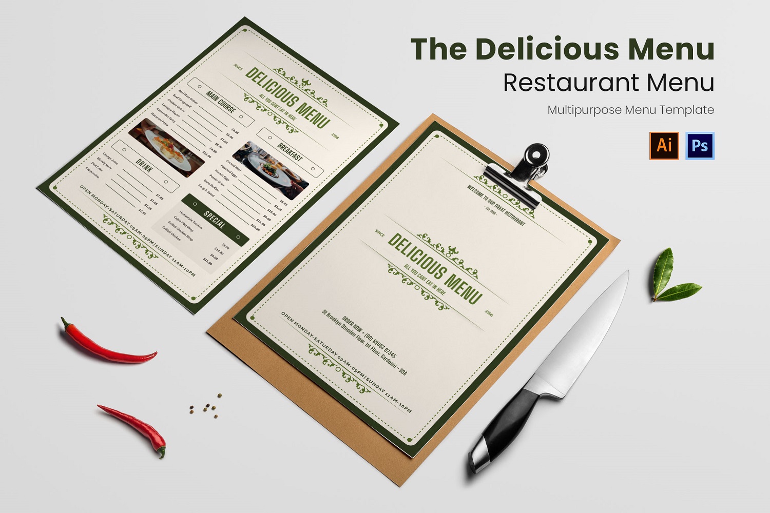 Delicious Restaurant Menu