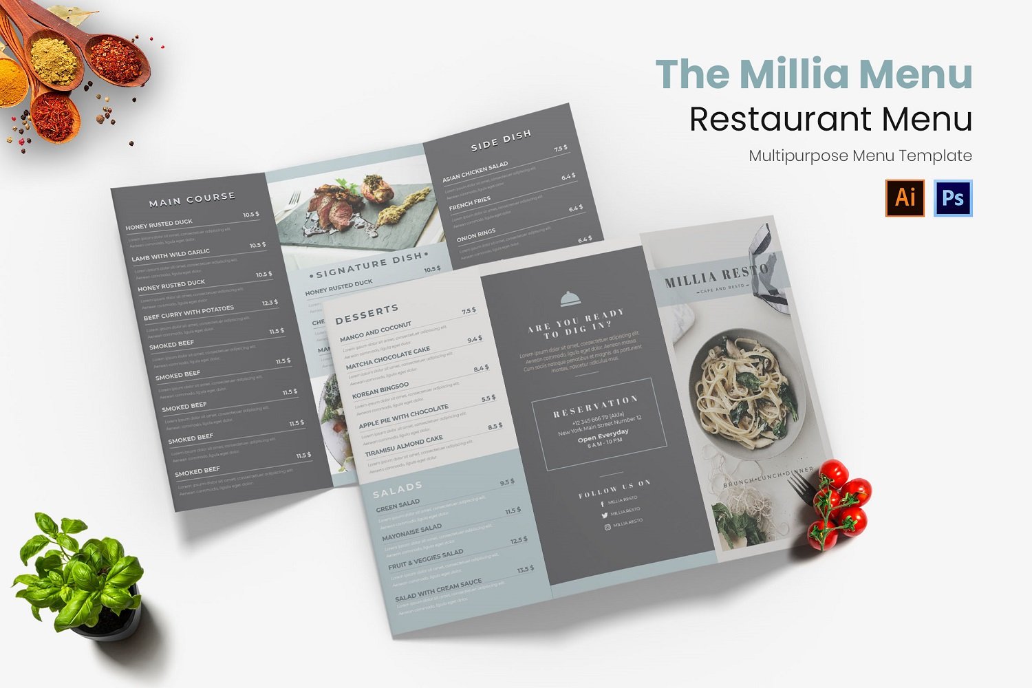 The Millia Restaurant Menu