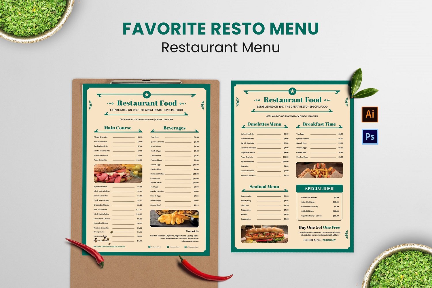 Favorite Restaurant Food Menu