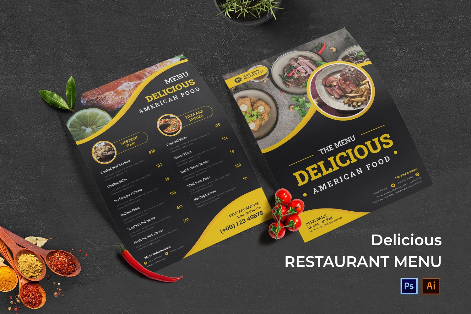 Delicious Food Restaurant Menu