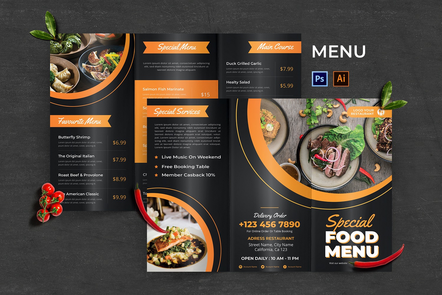 Special Restaurant Food Menu