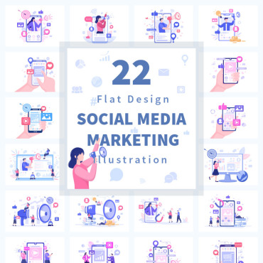 Media Marketing Illustrations Templates 181289