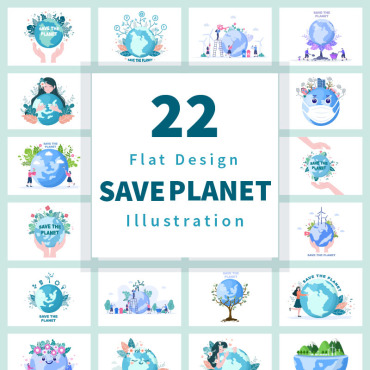 Planet Green Illustrations Templates 181294