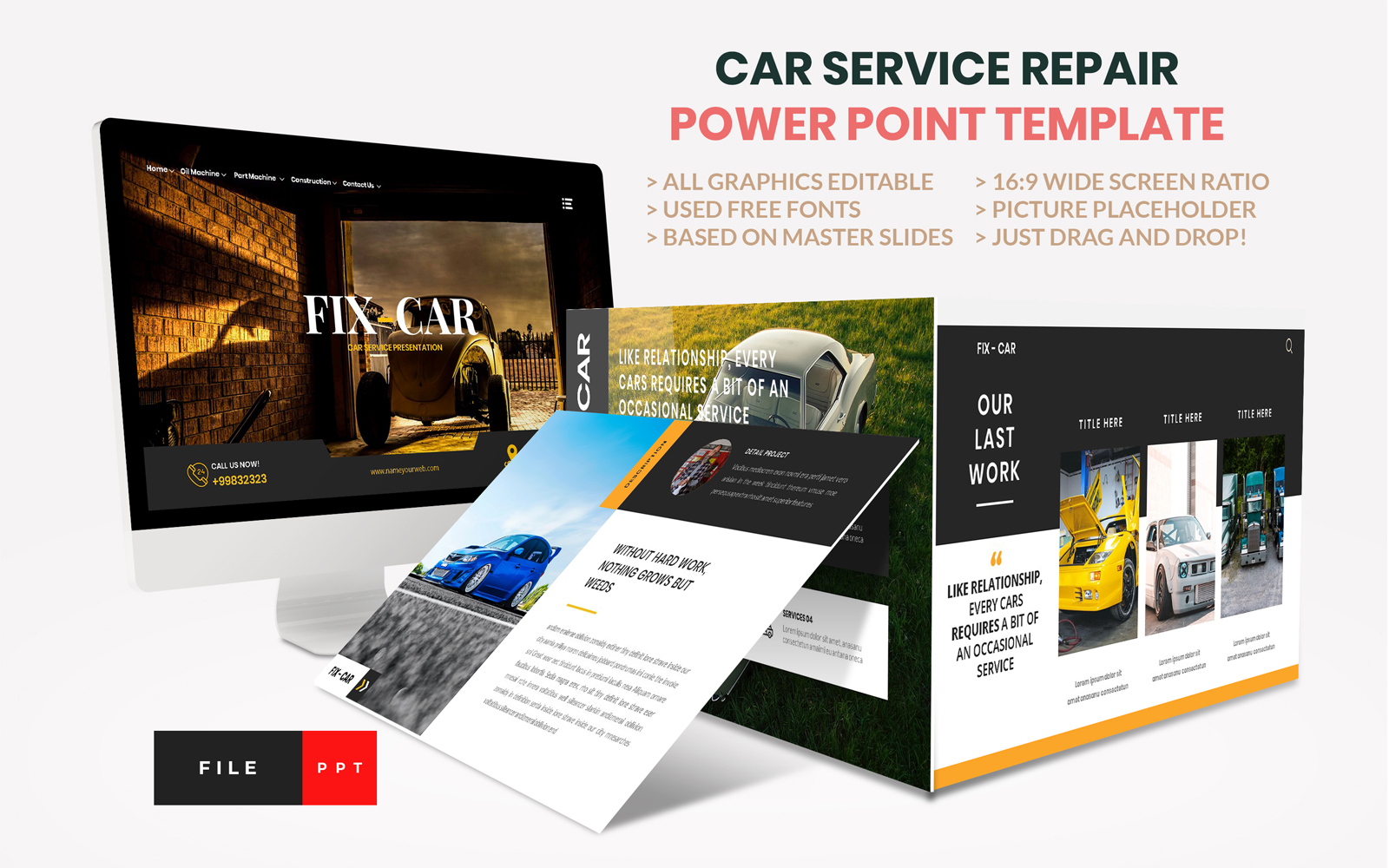 Car Repair Service PowerPoint Template