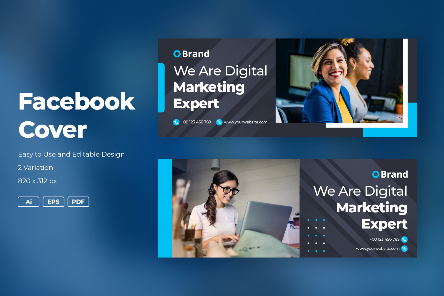 Digital Marketing Facebook Cover Banner Template Social Media