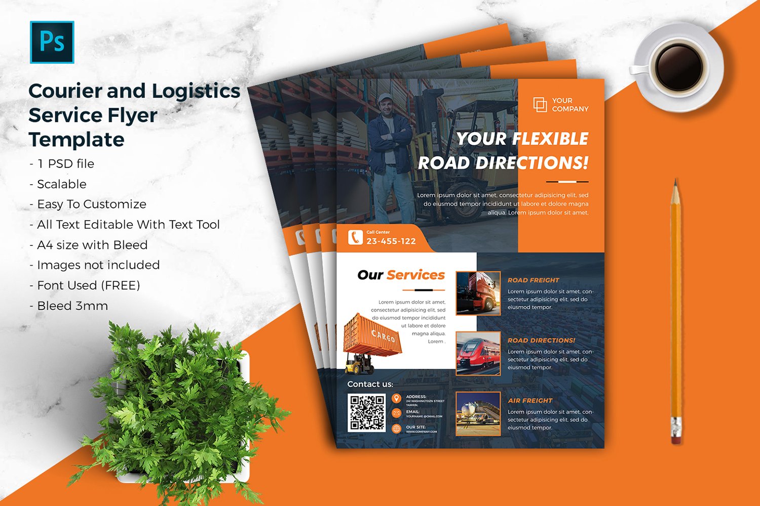 Courier & Logistic Flyer Template vol.01