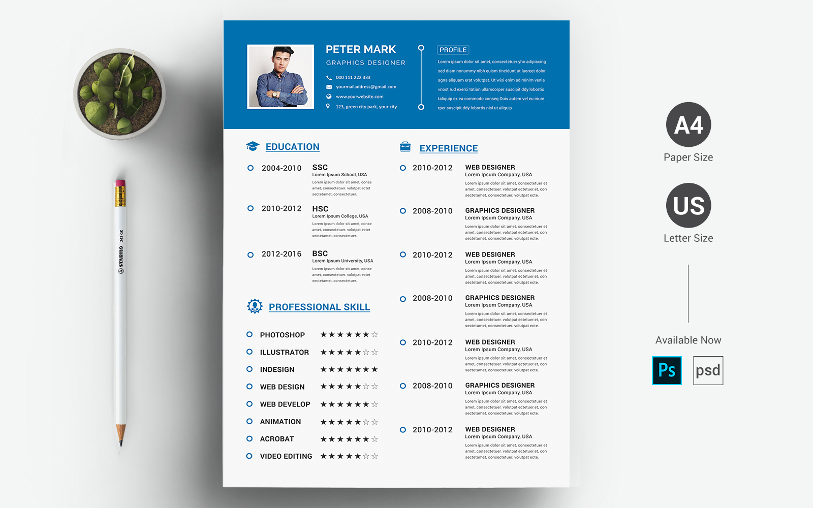 Peter Mark – CV & Resume Template