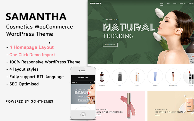 Samantha -  Cosmetics WooCommerce WordPress Theme