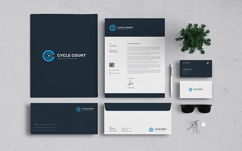 Cycle Count - Stationery Corporate identity template