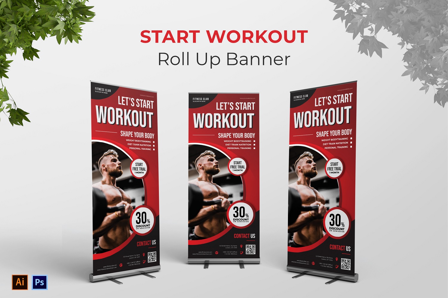 Start Workout Roll Up Banner