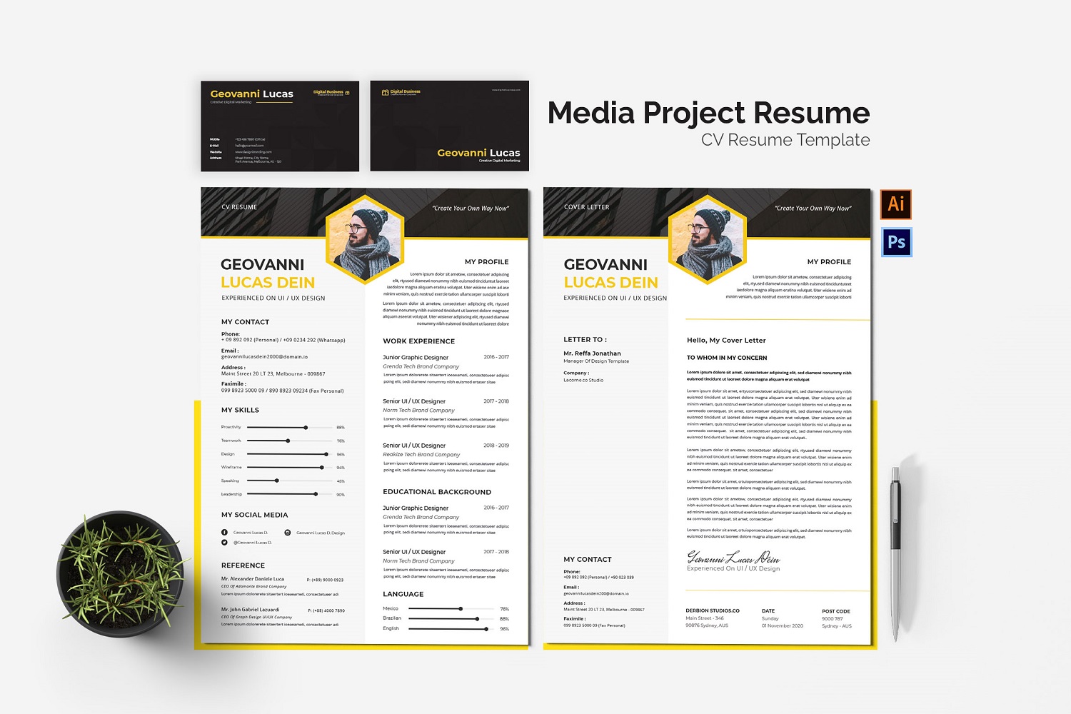 Media Project CV Printable Resume Templates