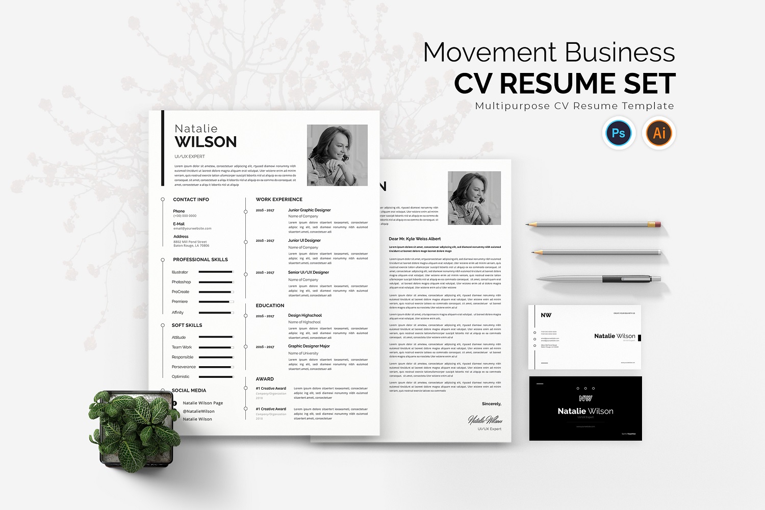 Movement Business CV Printable Resume Templates