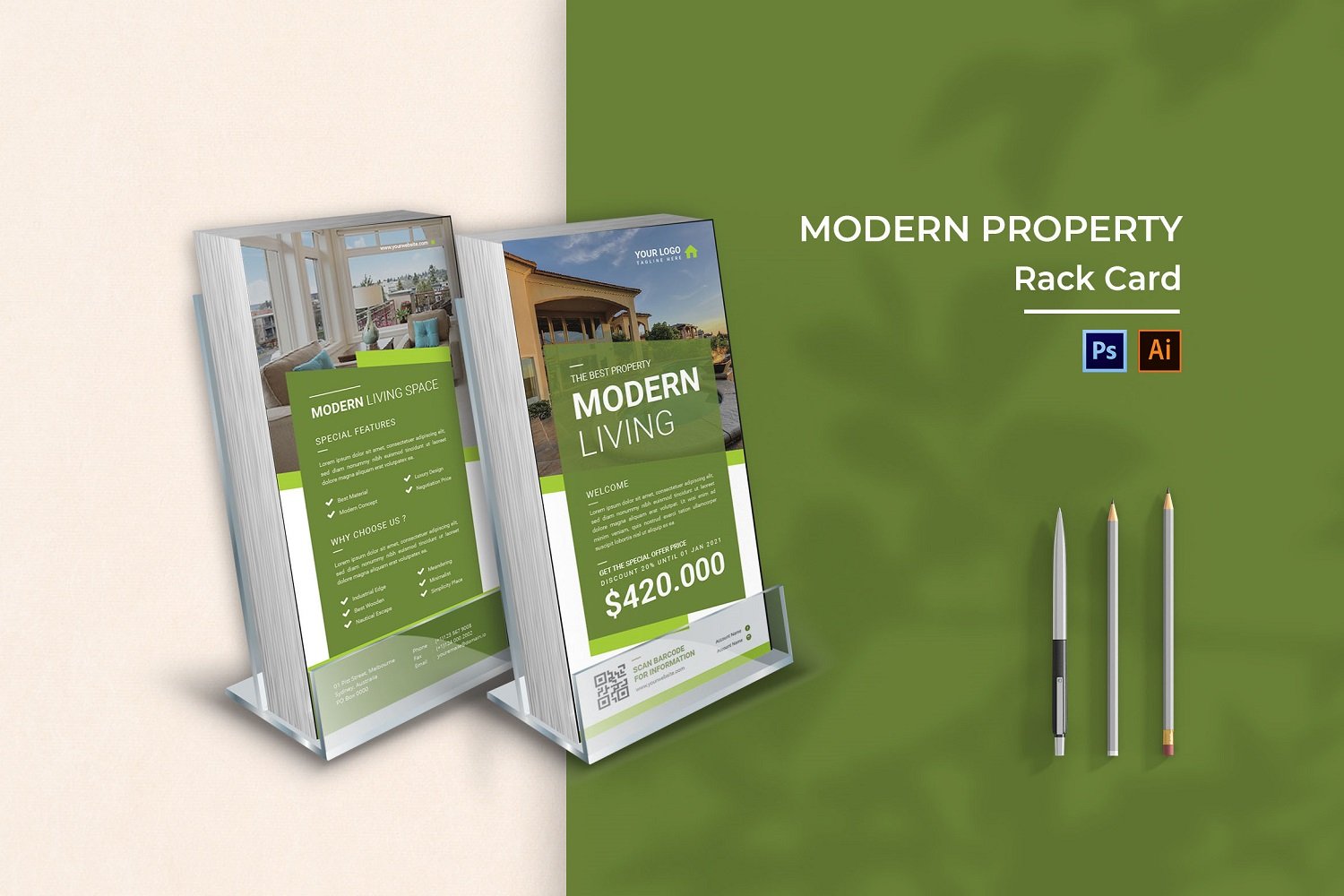 Modern Property Rack Card Brochure