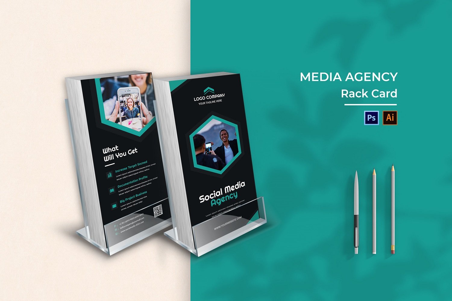 Social Media Agency Rack Card Brochure