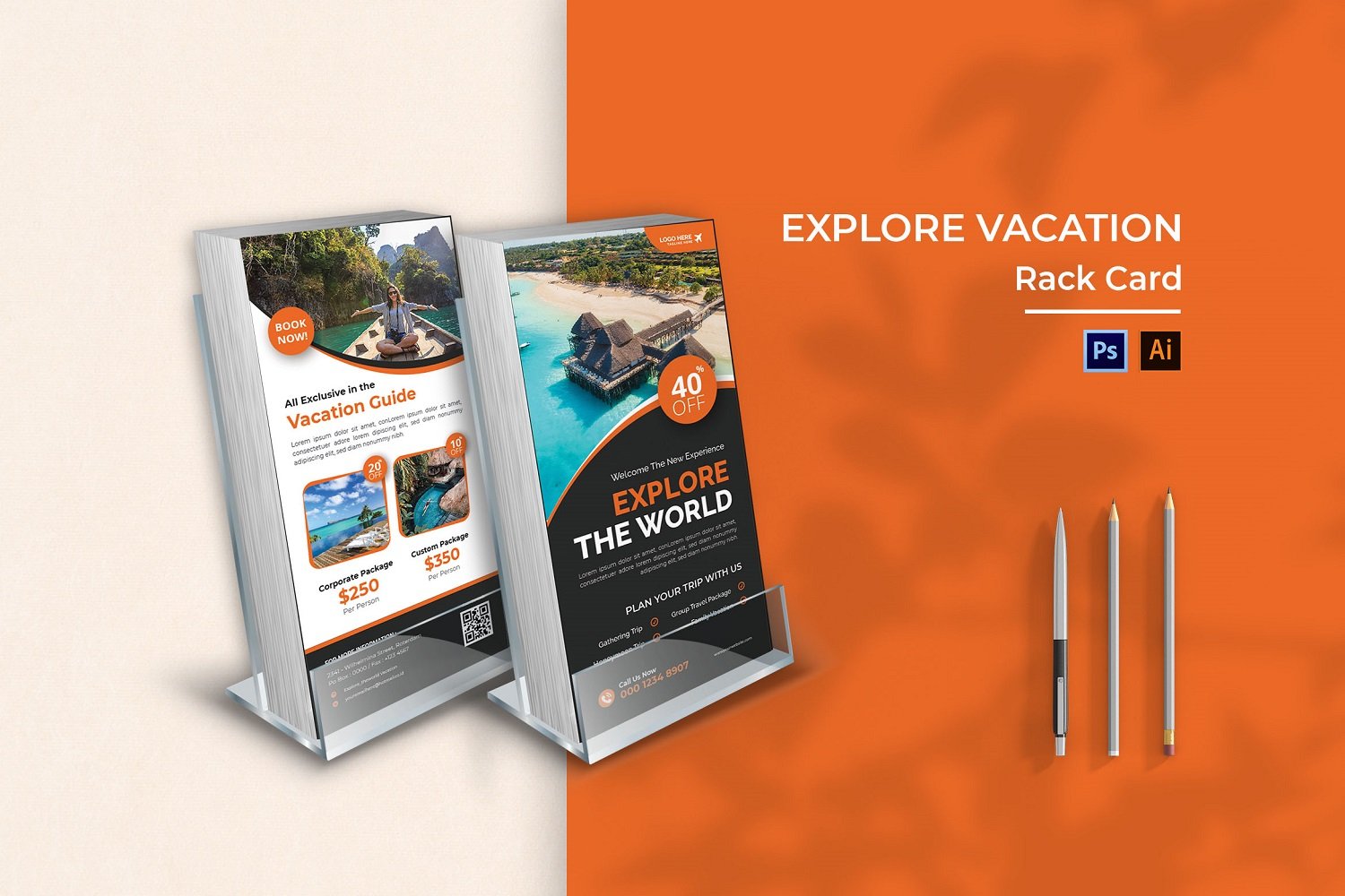 Explore Vacation Rack Card Brochure