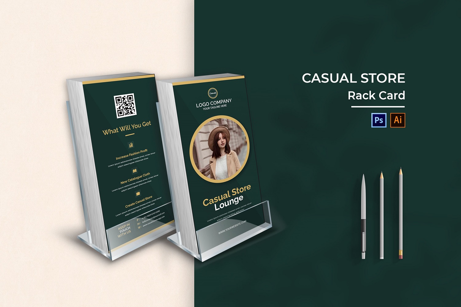 Casual Store Rack Card Brochure