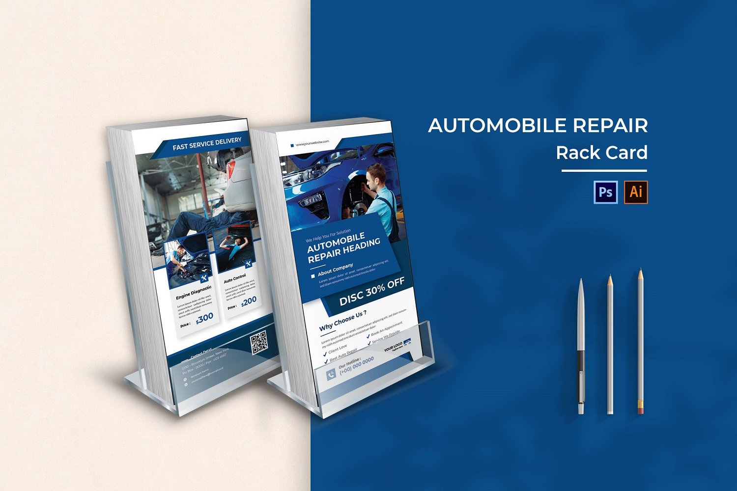 Automobile Repair Rack Card Brochure