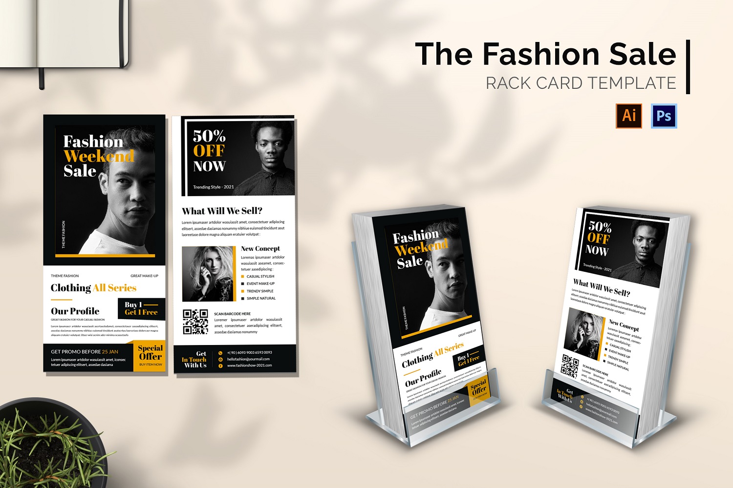 Fashion Sale Rack Card Brochure