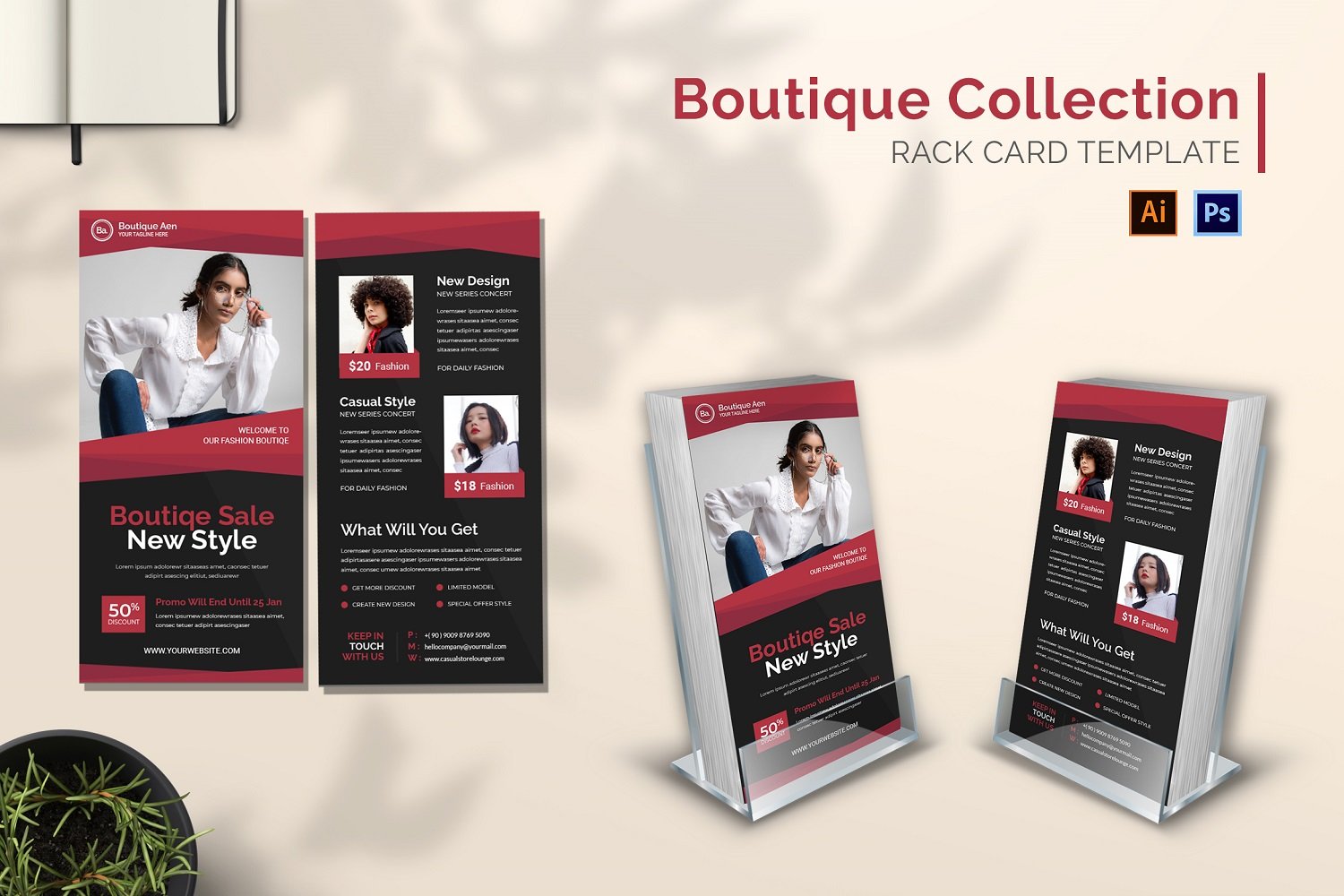 Boutique Collection Rack Card Brochure