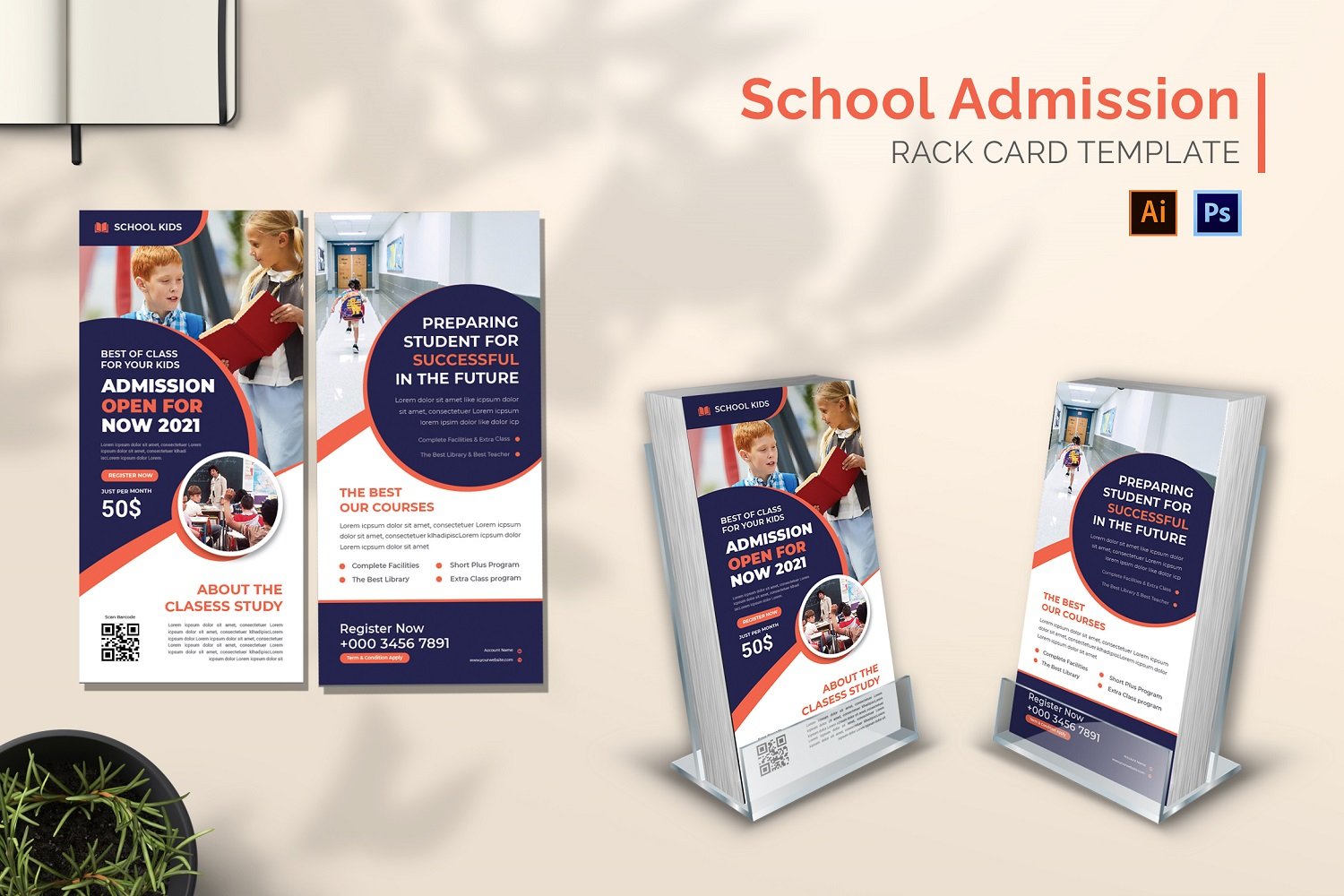 School Admission Rack Card Brochure