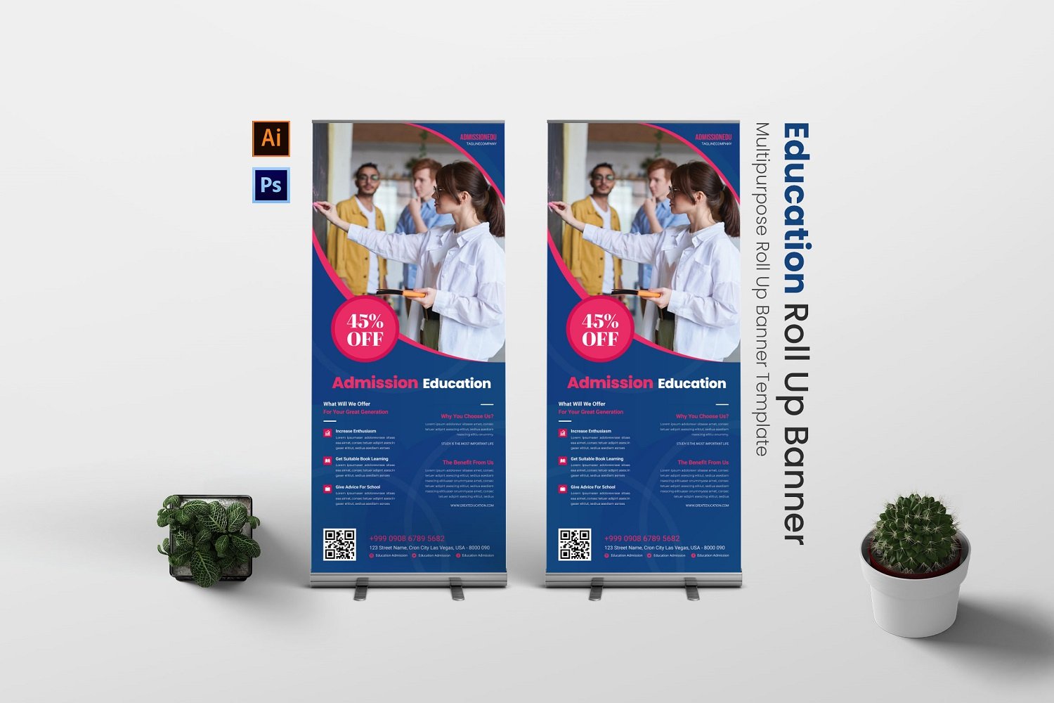 Education Admission Roll Up Banner