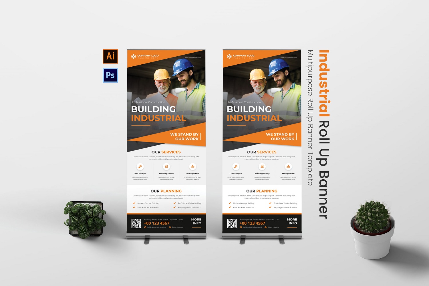Building Industrial Roll Up Banner