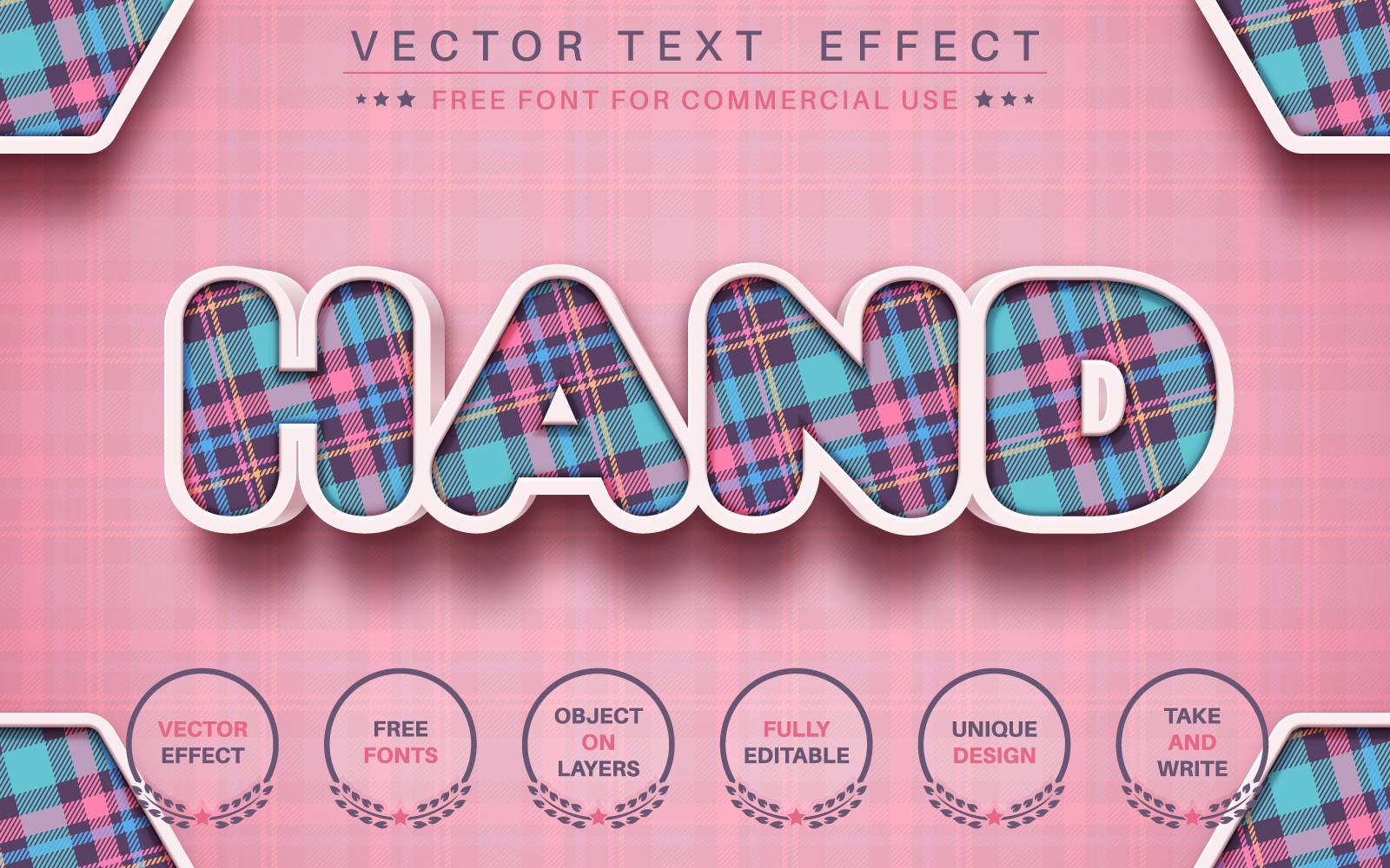 3D Craft - Editable Text Effect, Font Style, Graphics Illustrations