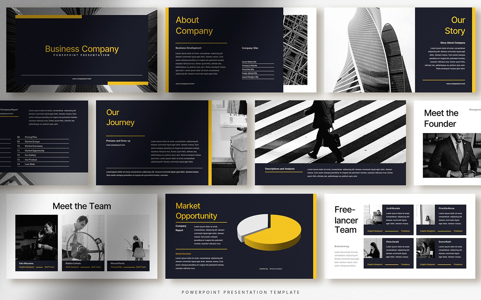 Bold Modern Business Company Presentation PowerPoint Template