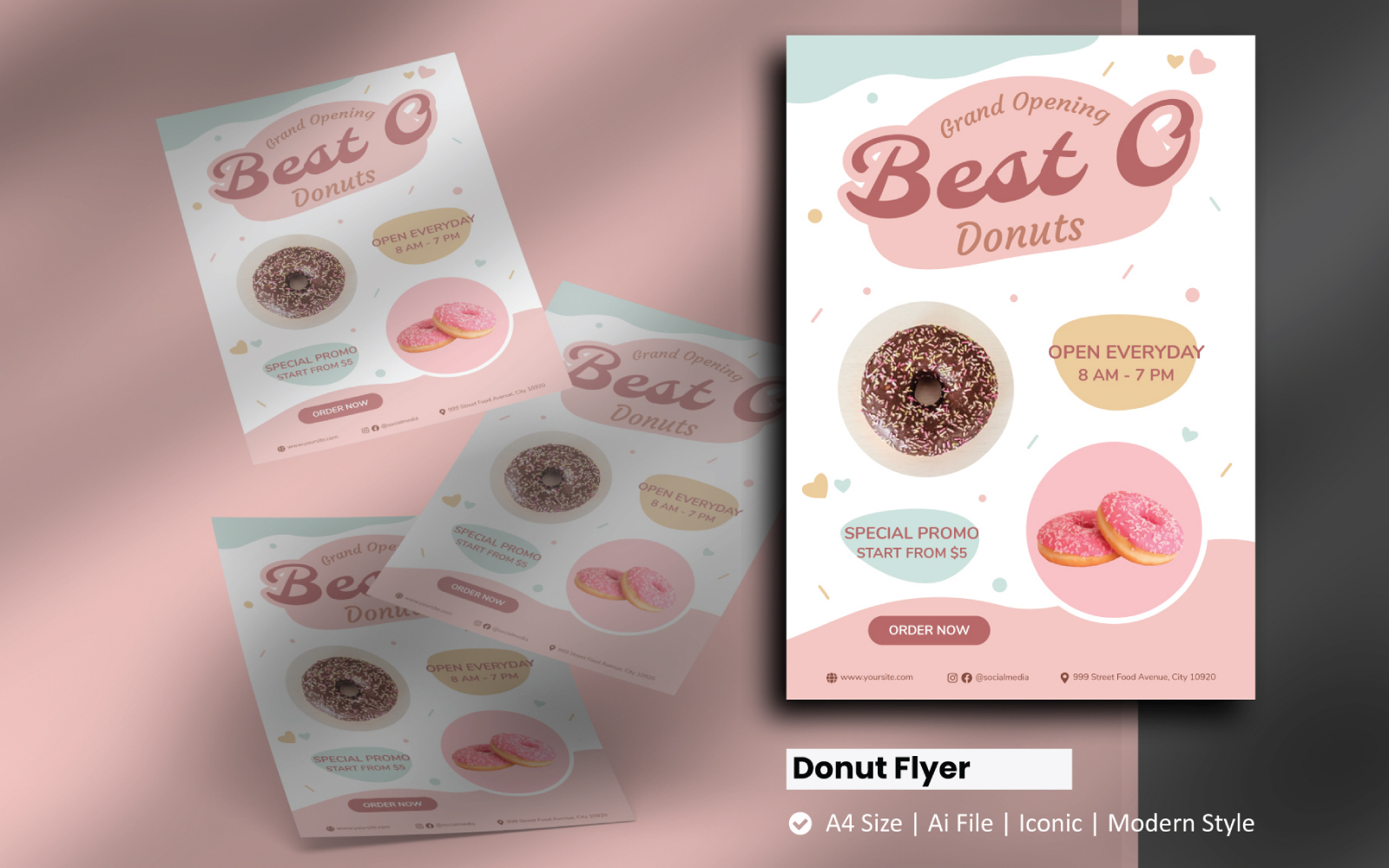 Donut Store Flyer Corporate Identity Template