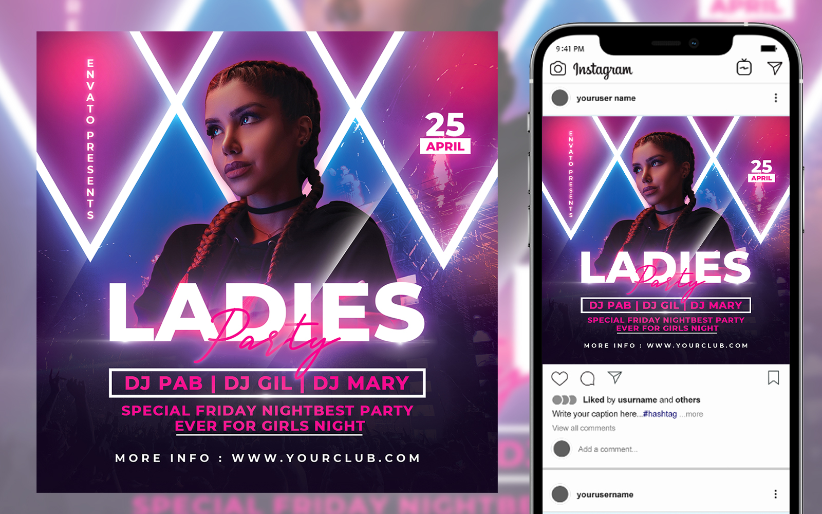 Ladies Night Party Flyer template