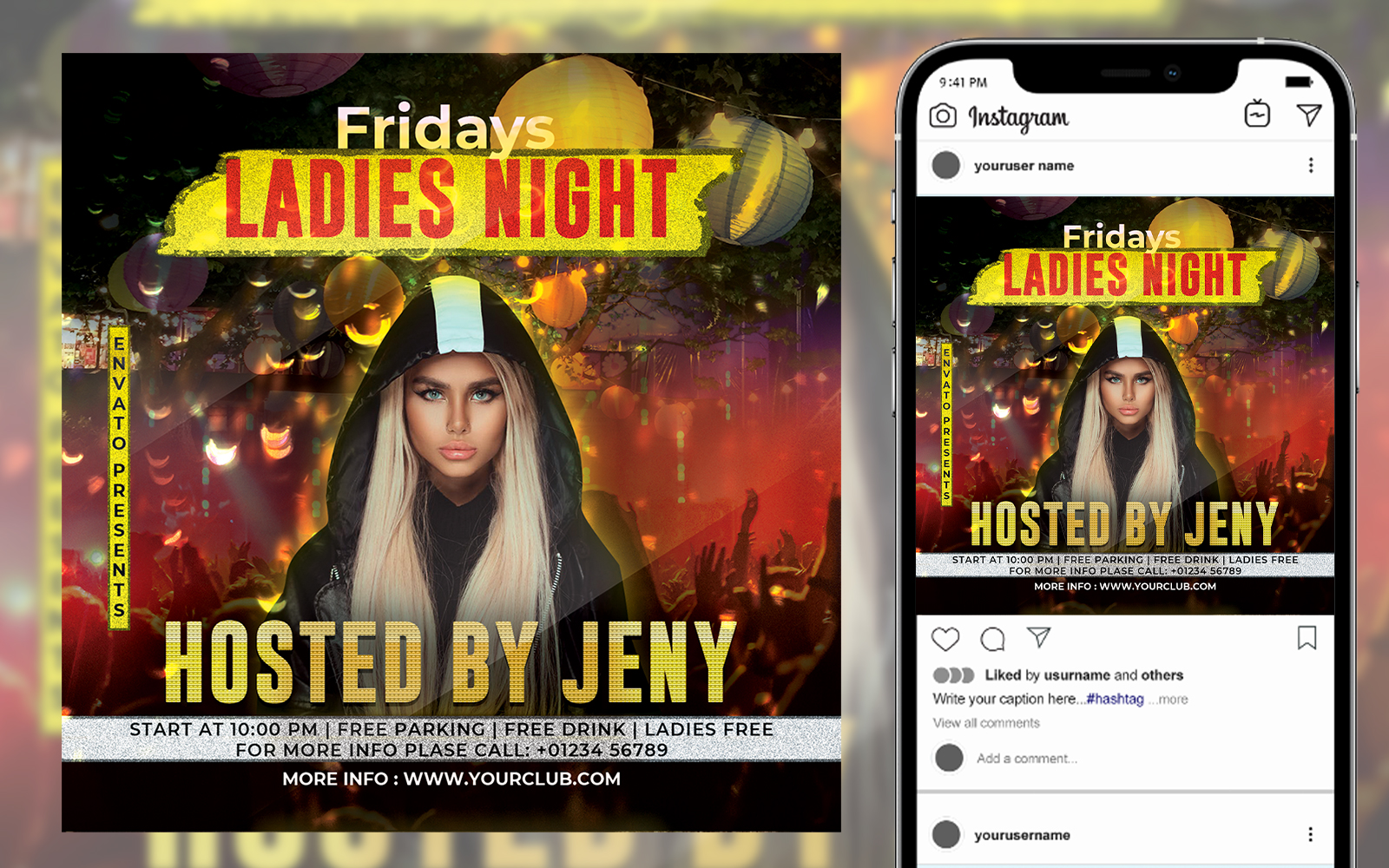 Friday Night Ladies Party Flyer Template