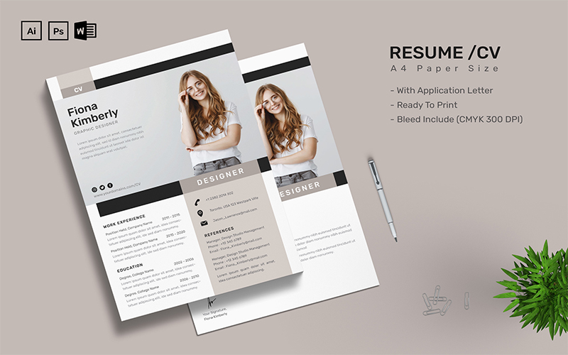 Fiona Kimberly - CV Printable Resume Templates