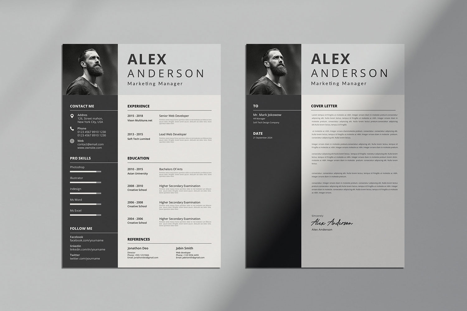 Alex Anderson - Creative Director CV Resume Template