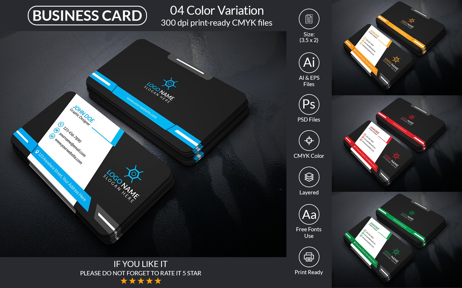 Business Card With PSD & Vector