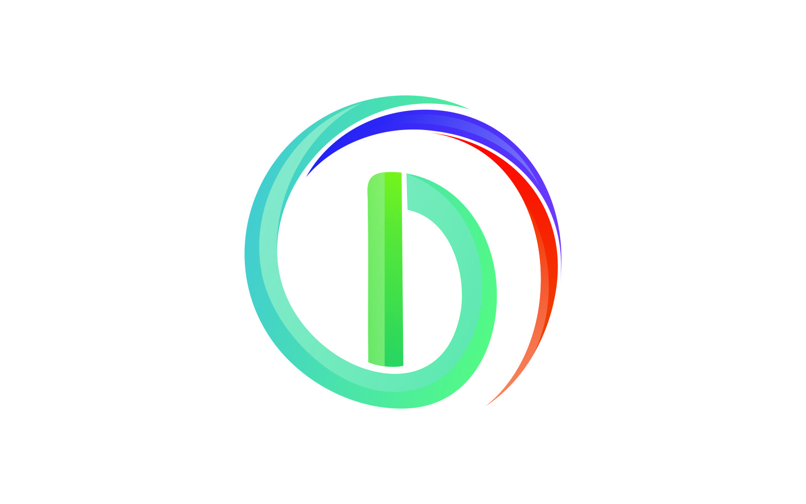Letter D Colorful Circle Logo Template