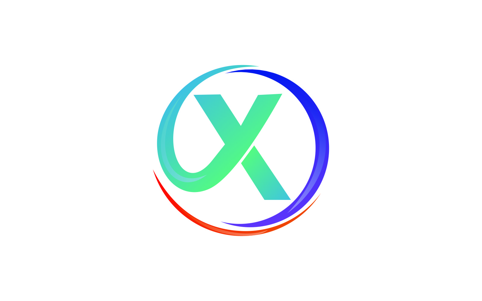 Letter X Colorful Circle Logo Template