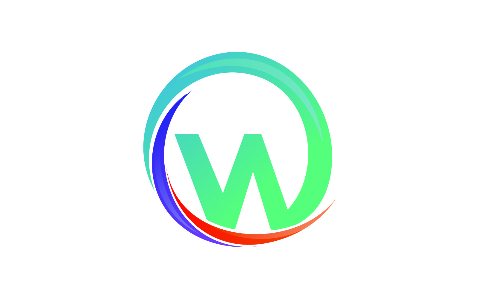 Letter W Colorful Circle Logo Template