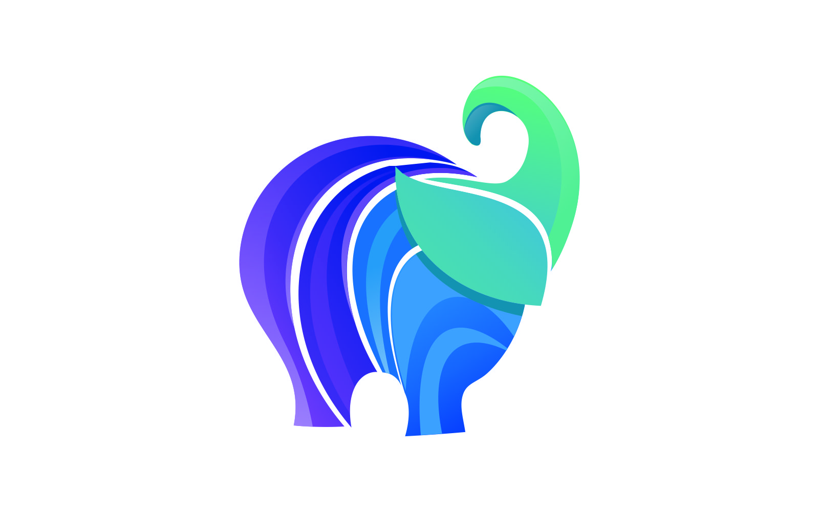 Elephant Gradient Purple and Blue Logo Template