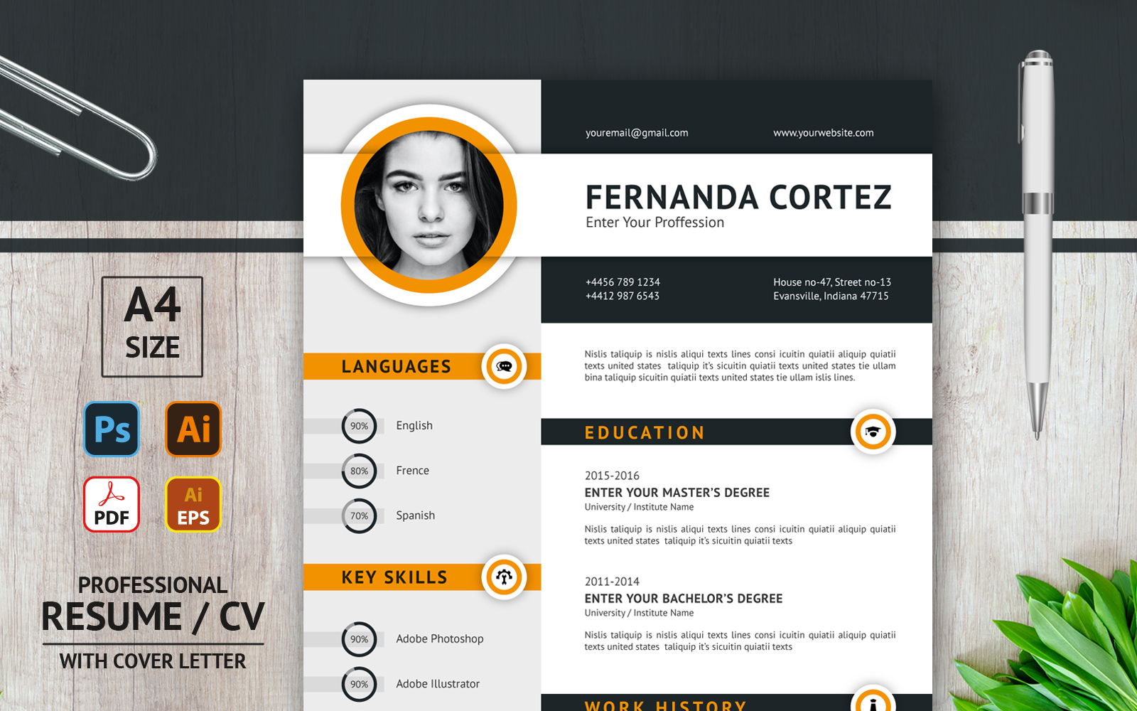 Fernanda Cortez - CV Layout - Printable Resume Template