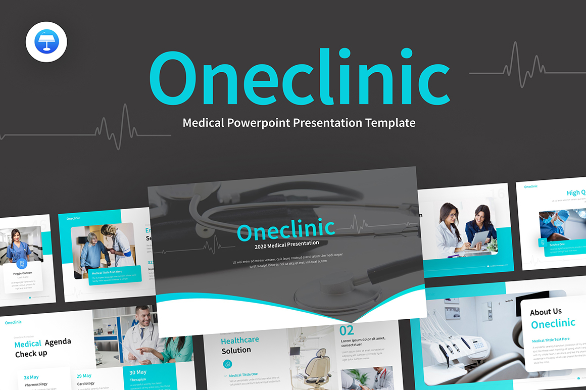 OneClinic Medical Creative Modern Keynote Template