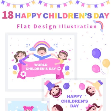 Children Greeting Illustrations Templates 183180