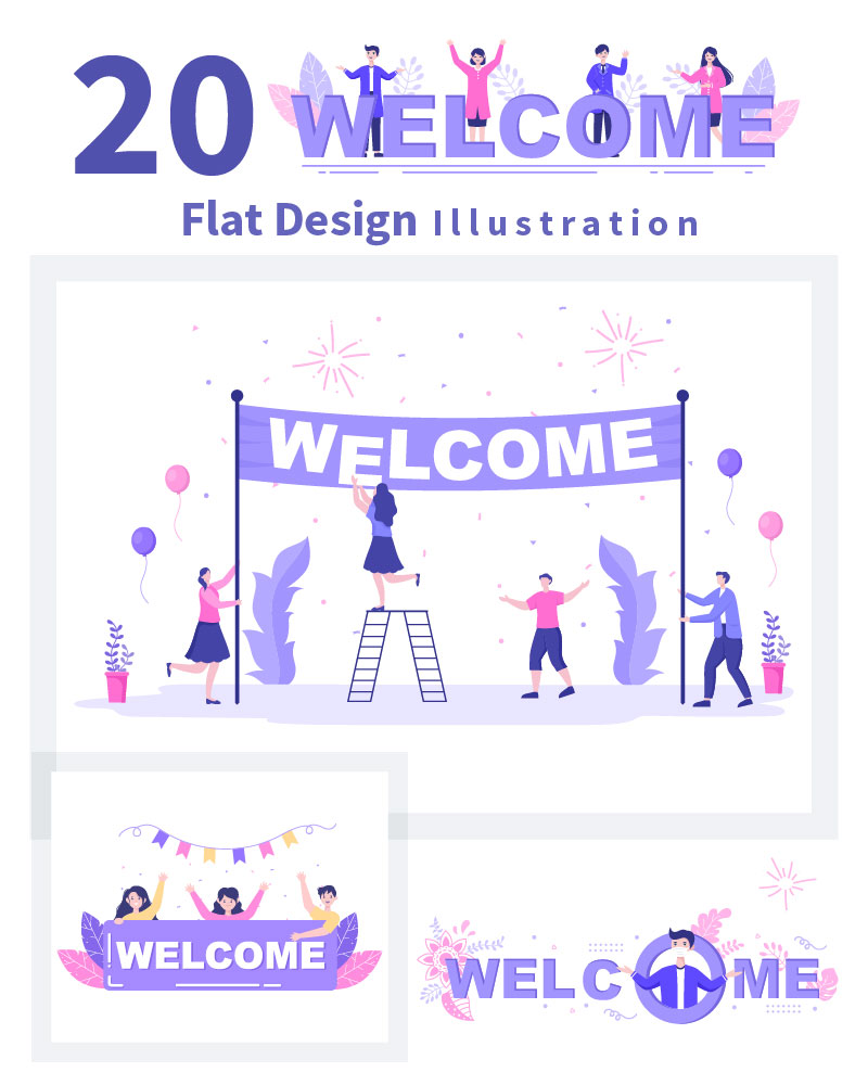 20 Welcome Vector Illustration